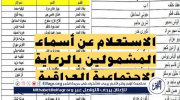 “استعلم عن اسمك هنا”.. طريقة الاستعلام عن أسماء المشمولين بالرعاية الاجتماعية الوجبة الأخيرة 2024 في عموم العراق عبر منصة مظلتي